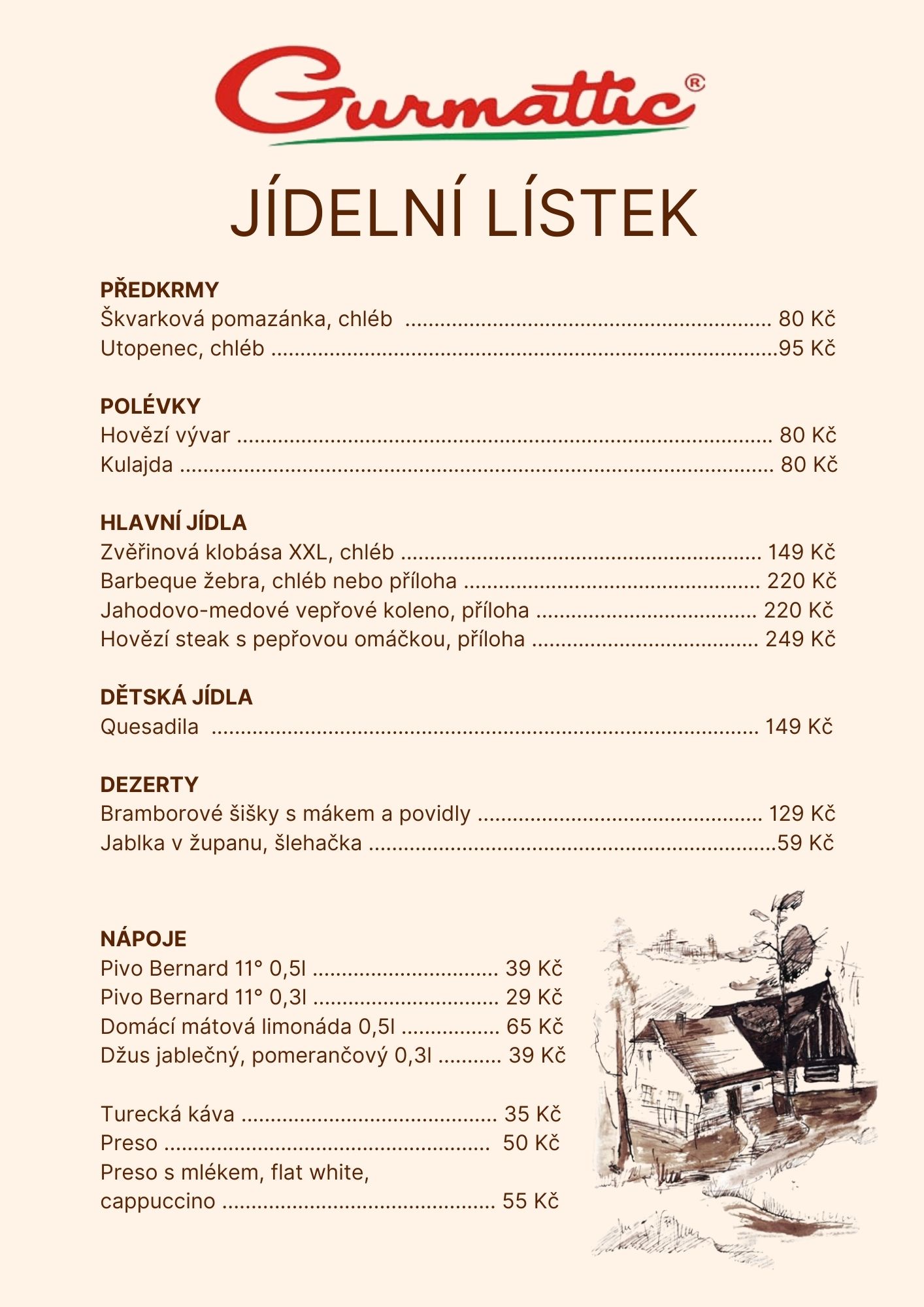 jídelní lístek